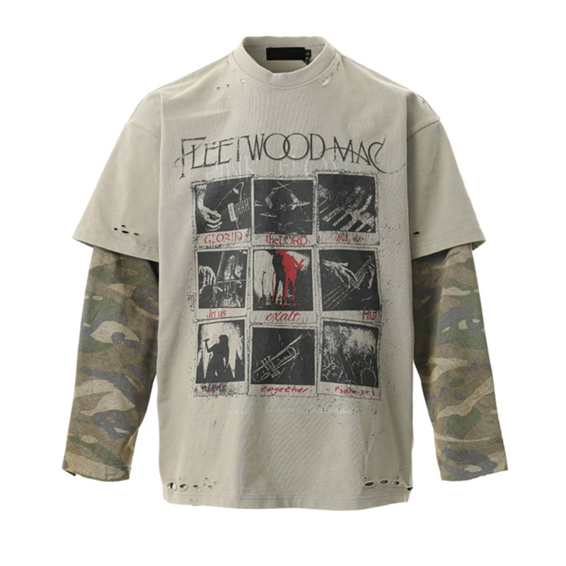 cotton long sleeve t-shirt     custom long sleeve t-shirt     double layer long sleeve t-shirt